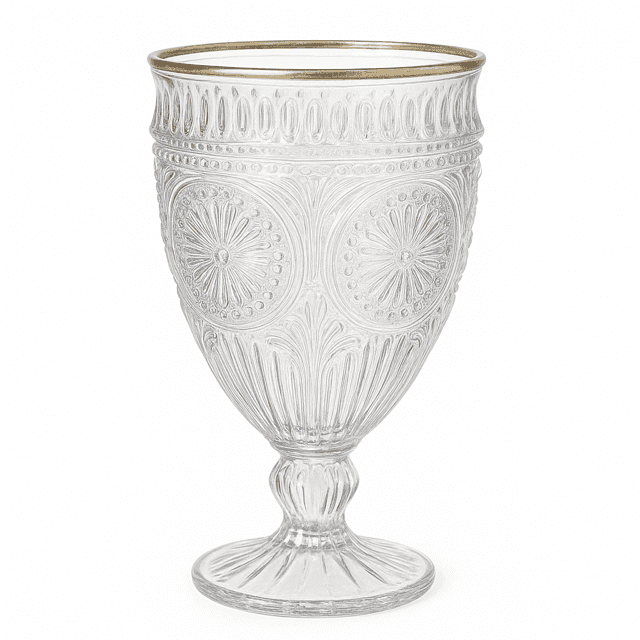 Gold Rimmed Water Goblet